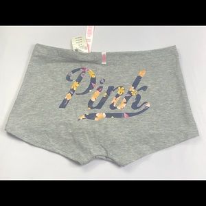 VS-PINK Heather Charcoal Shortie W/ Graphic